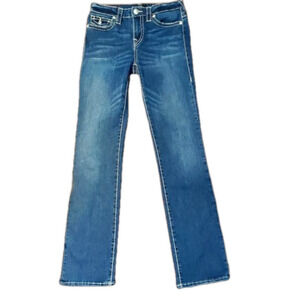 True Religion Billie Mid Rise Straight Leg Denim Size 26